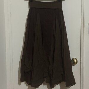 Hardtail Vintage Brown Long Foldover Skirt